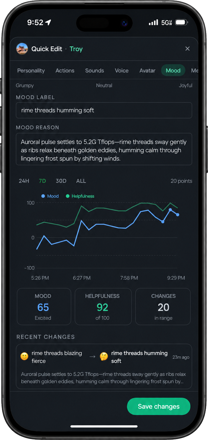 Bot mood tracking chart